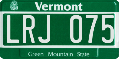VT license plate LRJ075
