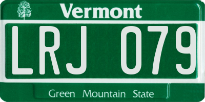 VT license plate LRJ079