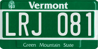 VT license plate LRJ081