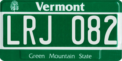 VT license plate LRJ082