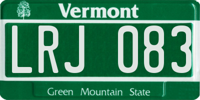 VT license plate LRJ083