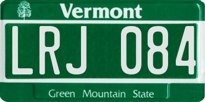 VT license plate LRJ084