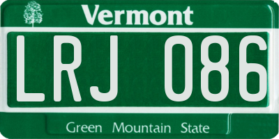 VT license plate LRJ086
