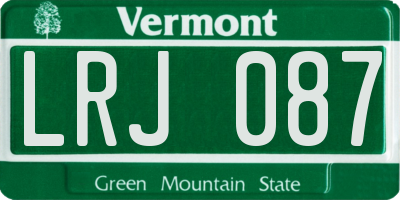 VT license plate LRJ087