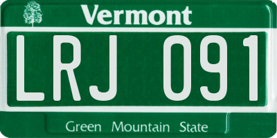 VT license plate LRJ091