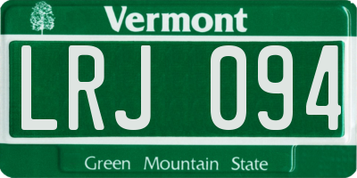VT license plate LRJ094