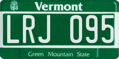 VT license plate LRJ095