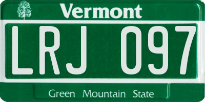 VT license plate LRJ097