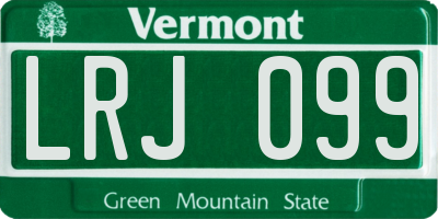 VT license plate LRJ099