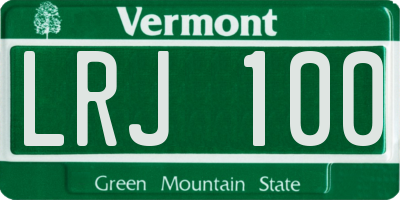 VT license plate LRJ100