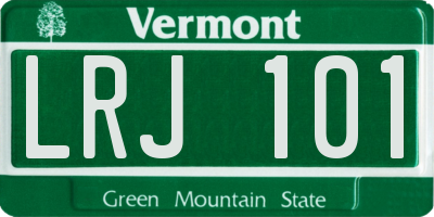 VT license plate LRJ101
