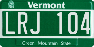 VT license plate LRJ104