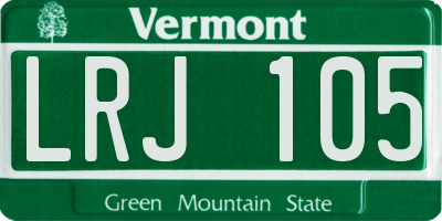 VT license plate LRJ105