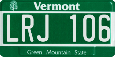 VT license plate LRJ106