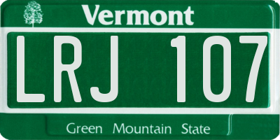 VT license plate LRJ107