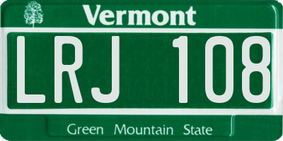 VT license plate LRJ108