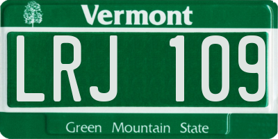 VT license plate LRJ109