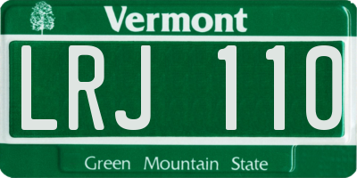 VT license plate LRJ110