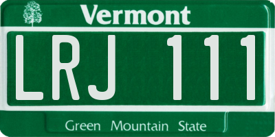 VT license plate LRJ111