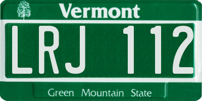 VT license plate LRJ112