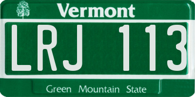 VT license plate LRJ113