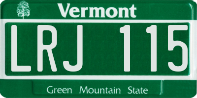 VT license plate LRJ115