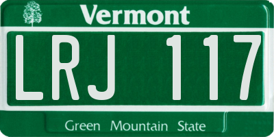 VT license plate LRJ117