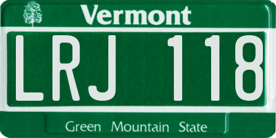 VT license plate LRJ118