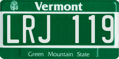 VT license plate LRJ119