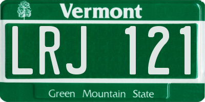 VT license plate LRJ121