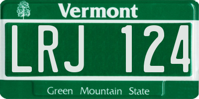 VT license plate LRJ124