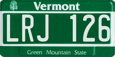 VT license plate LRJ126