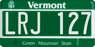VT license plate LRJ127