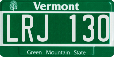 VT license plate LRJ130