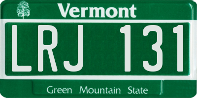 VT license plate LRJ131