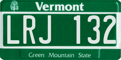 VT license plate LRJ132