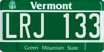 VT license plate LRJ133