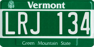 VT license plate LRJ134
