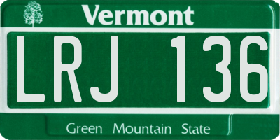 VT license plate LRJ136