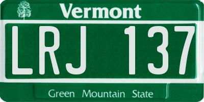 VT license plate LRJ137
