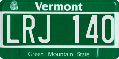 VT license plate LRJ140