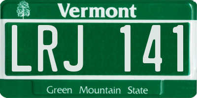 VT license plate LRJ141