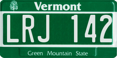 VT license plate LRJ142
