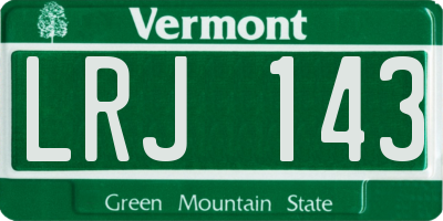 VT license plate LRJ143
