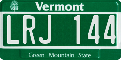 VT license plate LRJ144