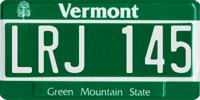 VT license plate LRJ145
