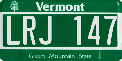VT license plate LRJ147