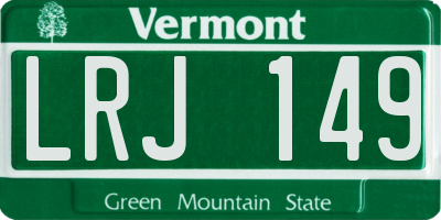 VT license plate LRJ149