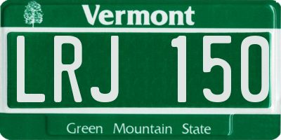 VT license plate LRJ150