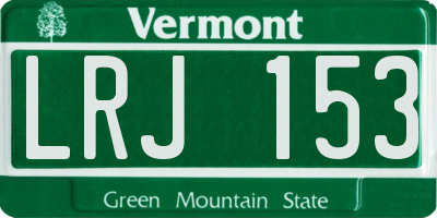 VT license plate LRJ153